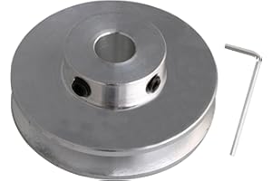 BQLZR 41x16x8MM Silver Aluminum Alloy Single Groove 8MM Fixed Bore Pulley for Motor Shaft 3-5MM PU Round Belts