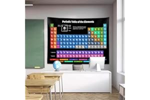 SANZUGH Periodic Table of Elements Poster Tapestry, Science Lab Chemistry Educational Decor Art Tapestries Wall Hanging for Classroom Kids Bedroom Dorm Teacher Office Desk Decor 60X40"