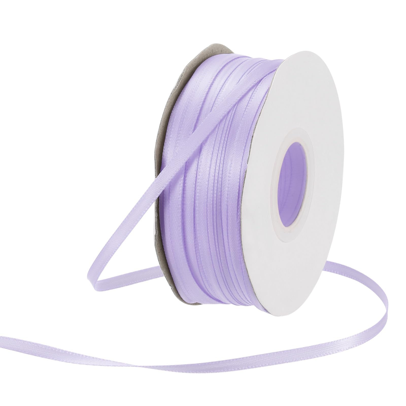 Rebower 3mm Satin Ribbon 91m Thick Double Face Grosgrain Silk Ribbon, [for Gift Wrapping, Hair Bows, Wedding, Cake, Flower] - 100 Yard/300ft/ Light Purple