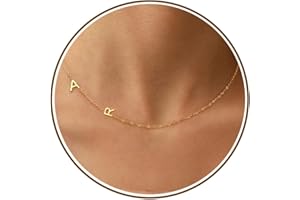 DONYUDE Mothers Day Gifts Initial Necklace for Women Dainty 14k Gold Plated Sideway Choker Necklace for Women with 2 Initials Couple Gifts Necklaces Birthday Holiday Jewelry