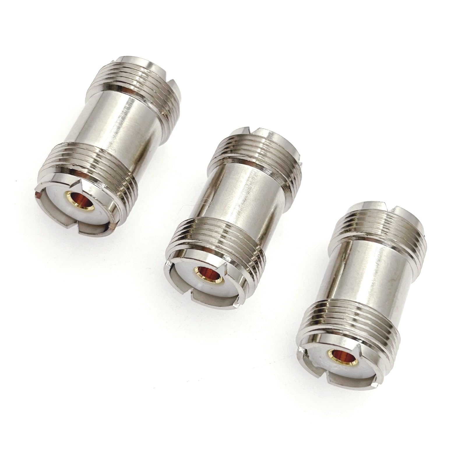 JZK 3x UHF Female PL-259 to UHF Female SO-239 Coaxial Cable Double Socket Adapters