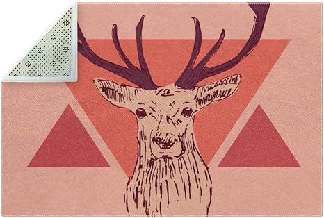 Amazon Ayustyle ラグ ラグマット カーペット 約0 150cm 鹿の頭 イラスト ホットカーペット対応 こたつ敷き 長方形 滑り止め付き ウォッシャブル おしゃれ ラグ カーペット オンライン通販