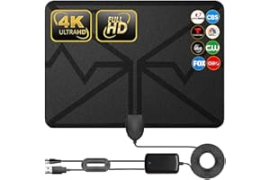 JBKTD TV Antenna, Amplified HD Digital Long 250+ Miles Range,Signal Booster 16.5FT Coax HD Cable,Digital Antenna for TV Support 4K 1080p HD Indoor