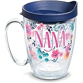 Tervis Made in USA Double Walled Dainty Floral Mother's Day Insulated Tumbler Cup Keeps Drinks Cold & Hot, 16oz Mug, Nana