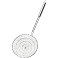 Best Utensils Asian Kitchen Stainless Steel Spider Strainer Professional Wire Skimmer with Spiral Mesh (7-Inch Strainer Baske