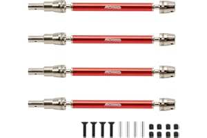 RCAWD Slider CVD Driveshaft Front Rear Axle #45 Steel Alum Alloy Drive Shaft Upgrades 4pcs for 1/10 Arrma Kraton 4S V2 Outcast 4S V2 Upgrade Parts (Red)