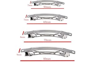 YYCRAFT 80 Pack French Barrette Hair Clips Fun Craft Beading Project,4 Sizes, Silver Tone