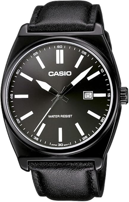 Casio MTP-1343L-1B1EF - Reloj analógico de Cuarzo para Hombre con Correa de Piel, Color Negro