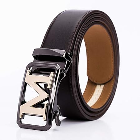 ChenHui Gürtel, Herren Leder Top Gürtel, M-förmige Gürtelschnalle mit automatischer Schnalle