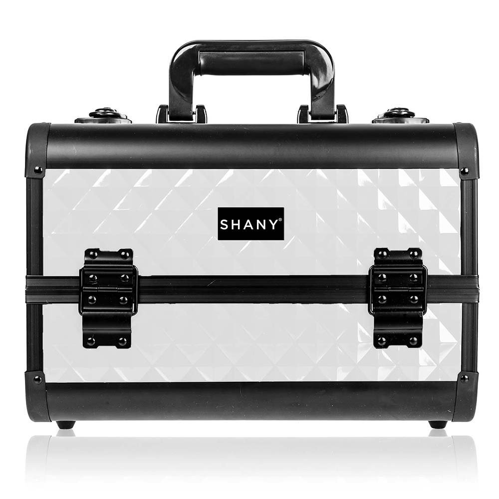 SHANY Premier Fantasy Professional Makeup Train Case Cosmetic Box Portable Makeup Case Organizer Jewelry storage with Locks, 3 Trays, Makeup Brush Holder and Cosmetics Mirror - Snow White