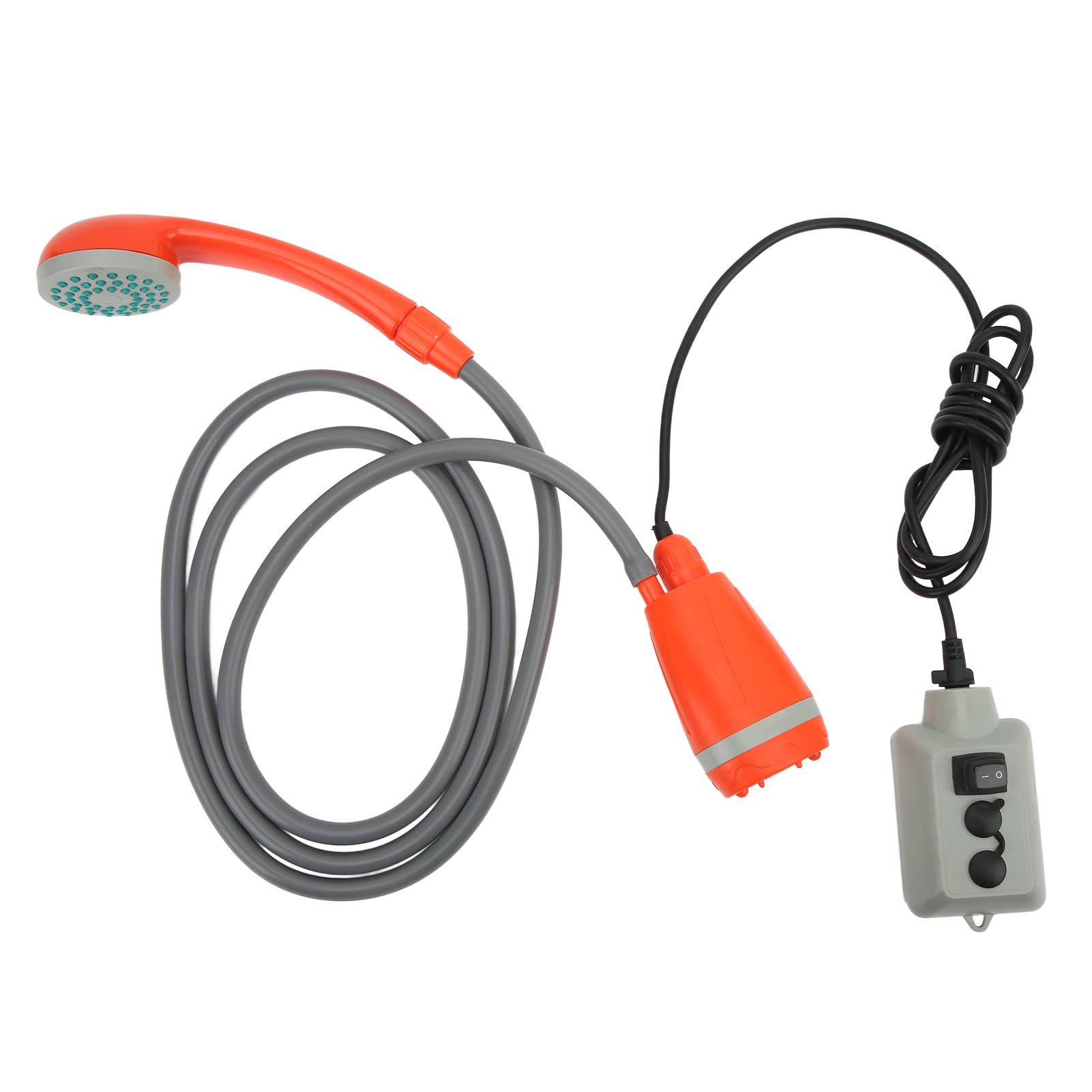 Portable Camping Shower, 2.5L per min Camp Shower Pump USB Rechargeable Outdoor Shower with Shower Head, Hanging Sleeve, Electric Portable Shower for Hiking, Pet Cleaning, RV, Car Washing, Travel