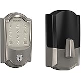 Schlage Encode Smart Wi-Fi Deadbolt with Camelot Trim in Satin Nickel