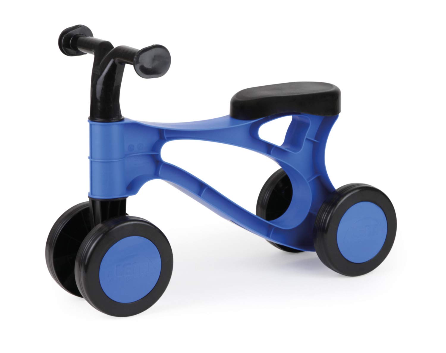 Lena 07168 - Learn-to-walk scooter "My First Scooter", blue and black, sit-on scooter with steel axles, baby scooter to train balance and walking, learn-to-walk aid for toddlers from 18 months