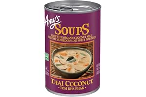 Amy's Soup, Vegan Thai Coconut Soup, Tom Kha Phak Made With Organic Coconut Milk and Sweet Potatoes, Canned Soup, 14.1 Oz