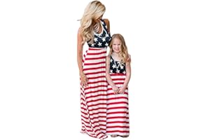 Qin.Orianna Mommy and Me Boho Floral Family Matching Maxi Dress with Pocket for Mother's Day