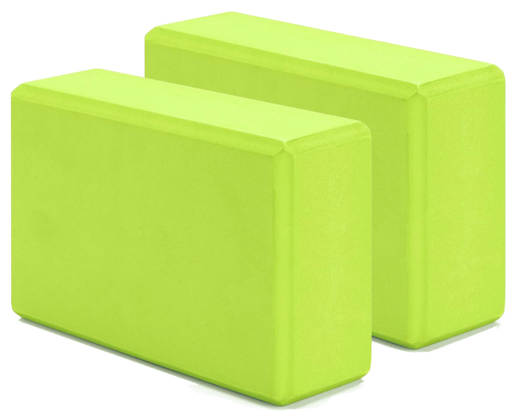 G5 HT SPORT Yoga Bricks [Single or Pair] High Density Yoga Blocks and Support, Non-Slip, Hypoallergenic | 22.5 x 15 cm, 7 cm Thickness (Pair of Tiles (Lime Green)