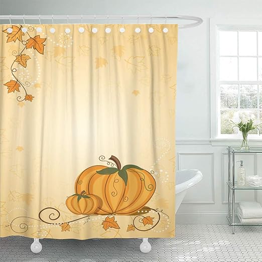 Amazon Com Semtomn Shower Curtain Orange Autumn Brown Fall