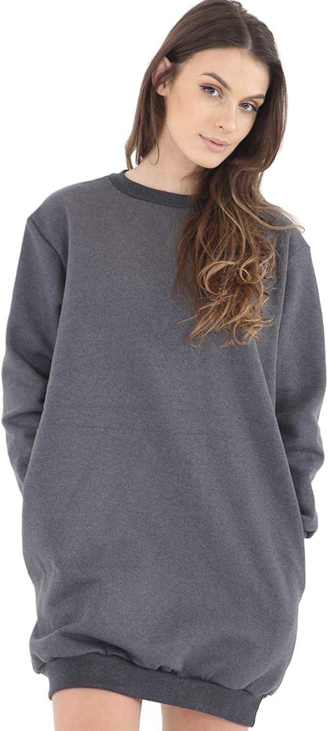 oversized crew neck sweatshirt dress