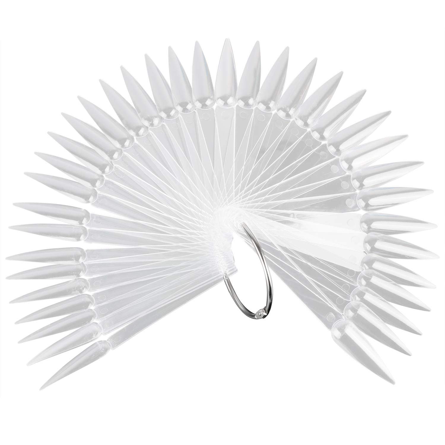 160 Pieces Nail Display Sticks Transparent Nail Art Practice Stiletto Nail Tips Display Polish Board Display Pointed Tip Plastic Nail Art Tips