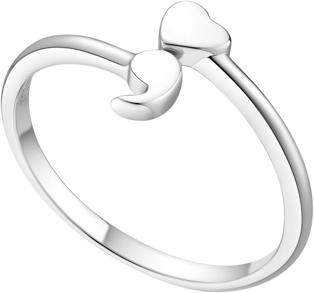 Sattaj|Love Semicolon Ring, 925 Sterling Silver|Wear This to Raise and Support Awareness for Suicide and Depression|Keep Breathing, Life is Worth Living!