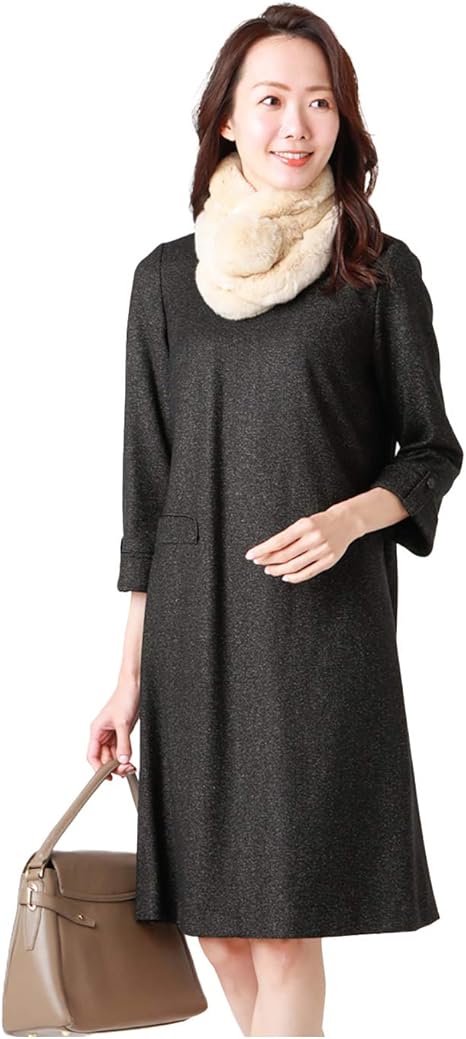 Amazon ニューヨーカー ワンピース ネップ ツィード サック ワンピース チュニック 通販