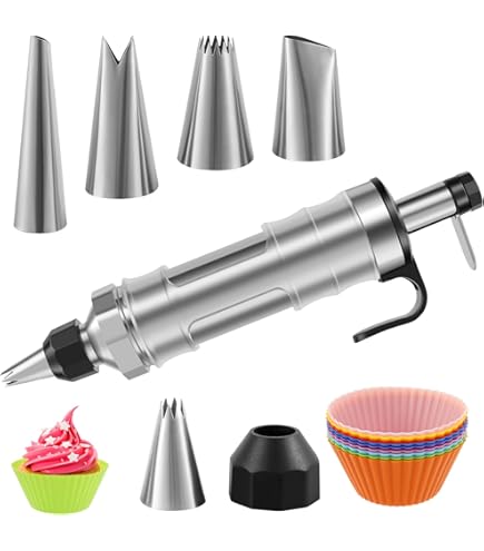 Ensemble De Décoration De Dessert - Distributeur De Glaçage - Injecteur De Remplissage De Cupcakes Avec 5 Douilles Pour Décoration De Gâteaux Et Biscuits