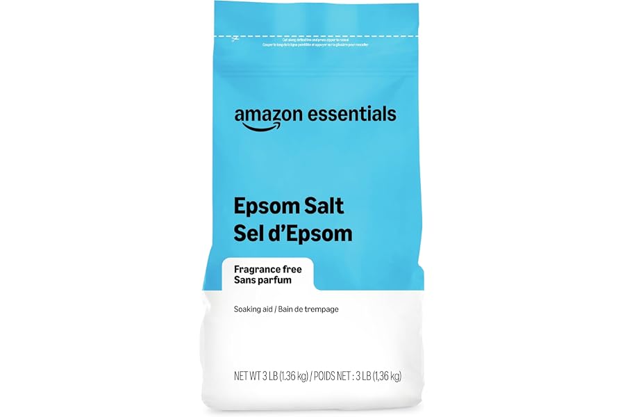 Amazon Essentials Epsom Salt Soak, Magnesium Sulfate USP, 3 Pound, 1-Pack (Previously Amazon Basics) product image