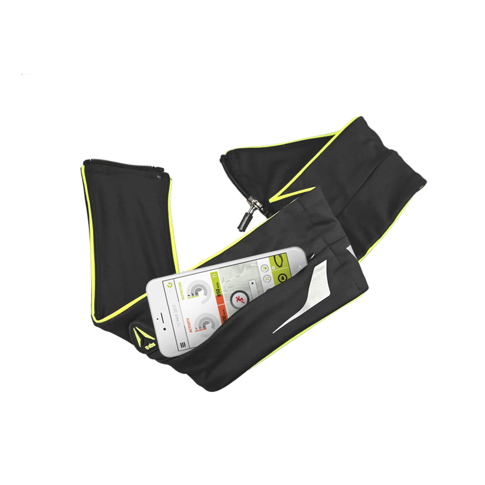 SBS Cintura da corsa con tasca per smartphone fino a 5,5", marsupio running unisex lungo 73,5cm con zip e foro per auricolari