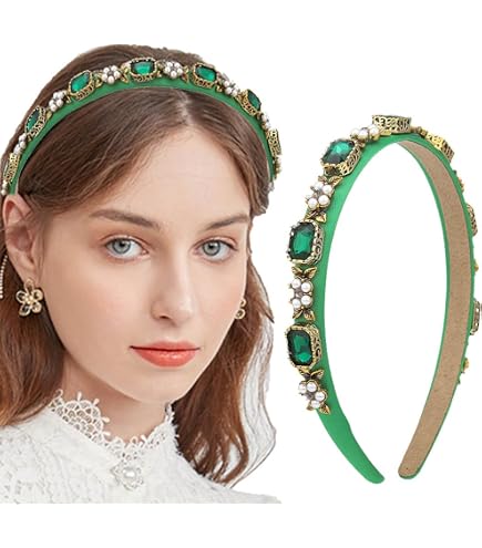 Amazon.com : Urieo Baroque Butterfly Headband Green  display picture 3