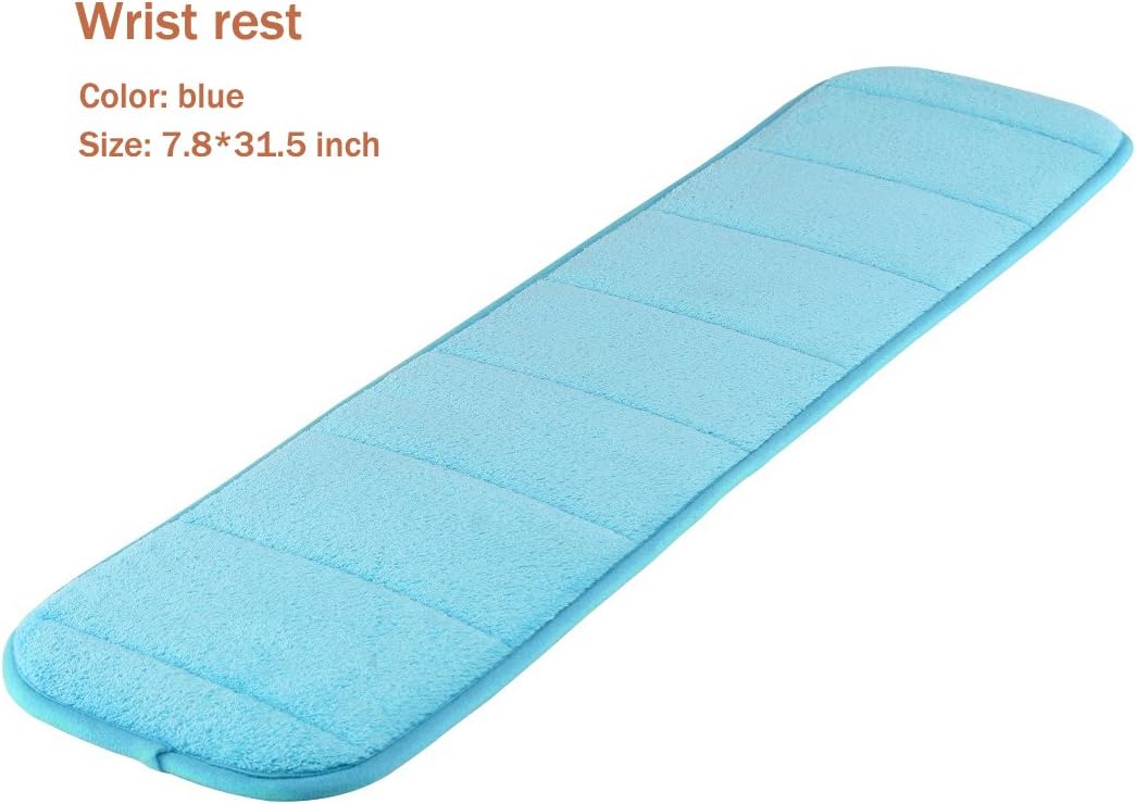 SOLARBUIZ Computer Wrist Rest Arm Pad Keyboard Wrist Elbow Support Mat for Office Desktop Working & Gaming Brings More Comfort & Less Strain(7.9 x 31.5 inch) (Blue))