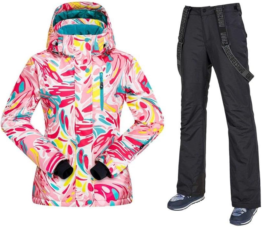 Women's Ski Jackets and Pants Set Windproof Waterproof Snowsuit