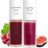 NOONI Korean Vegan Lip Oil - Applewine, 0.12 Fl. Oz. + Korean Lip Oil - Applefig, 0.12 Fl. Oz. Bundle