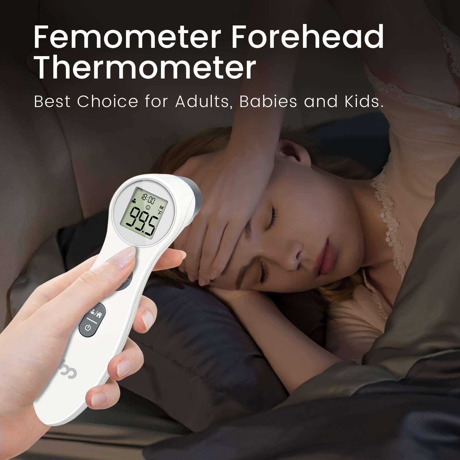Forehead Infrared Thermometer for Adults, No Touch Digital Thermometer with Fever Indicator AMD Accurate Reading, Ideal for Babies, Kids and Adults(US in Stock): Health & Personal Care