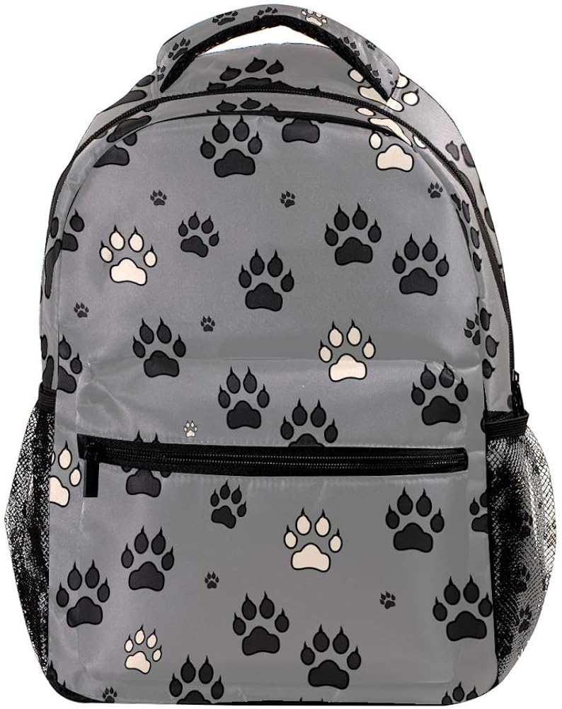 Dog Paws Print Backpack Casual Sports Daypack Travel