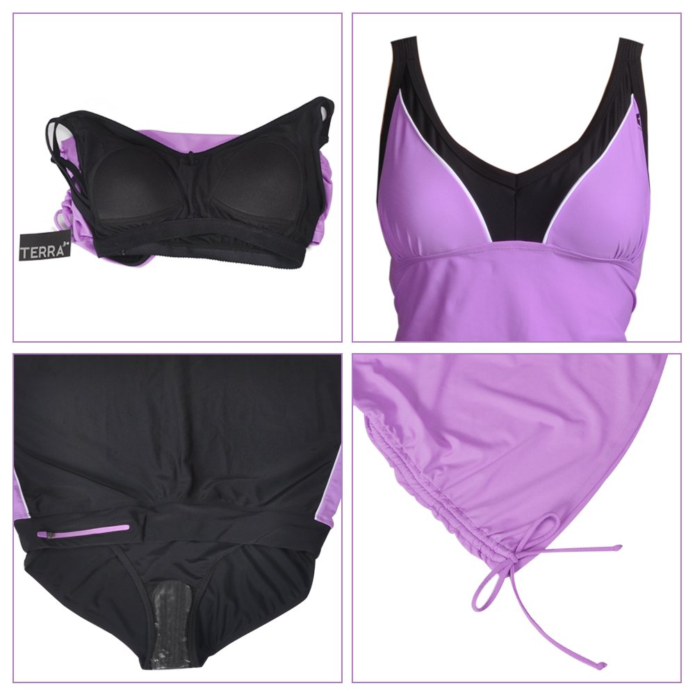 Womens Swimsuit Tankini Top and Skirt Bottom Two Piece Swimwear Set