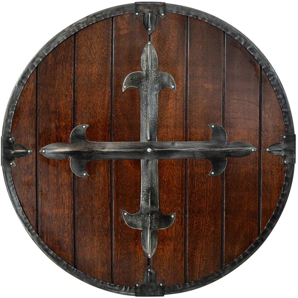 Armor Venue Wooden Round Shield with Riveted Cross