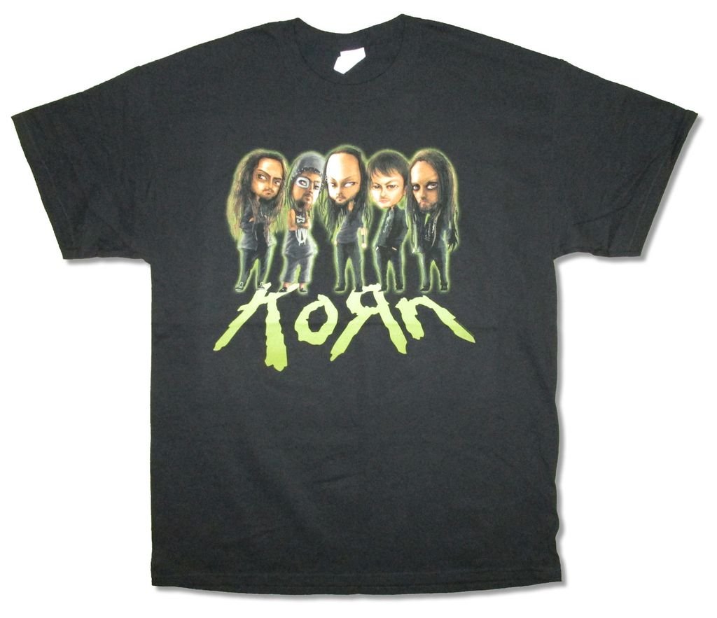 Korn Caricature Cartoon Band Image Black T Shirt | Zelite