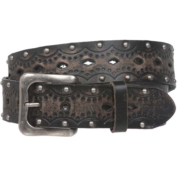 Beltiscool Genuine Vintage Retro Circle Studded Leather Belt