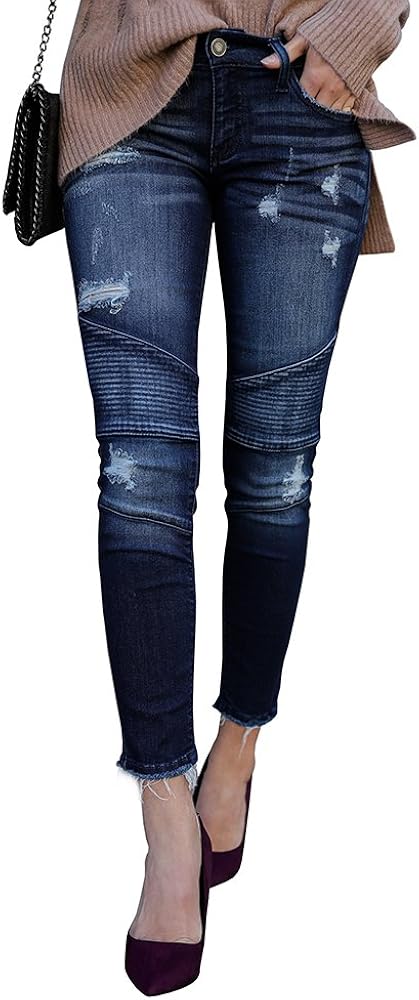 distressed moto jeans womens
