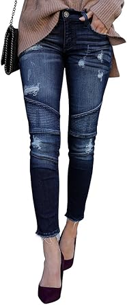 distressed moto jeans womens