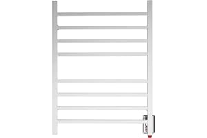 HEATGENE Towel Warmer, Heated Towel Warmer Rack, Wall-Mounted Hardwired/Plug-in Electric Towel Warmers for Bathroom, Hot Towel Rails - Mirror Polish