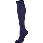 MeMoi Ribbed Knee High Socks for Women, Comfortable Cotton Blend Knee High Socks - One Size
