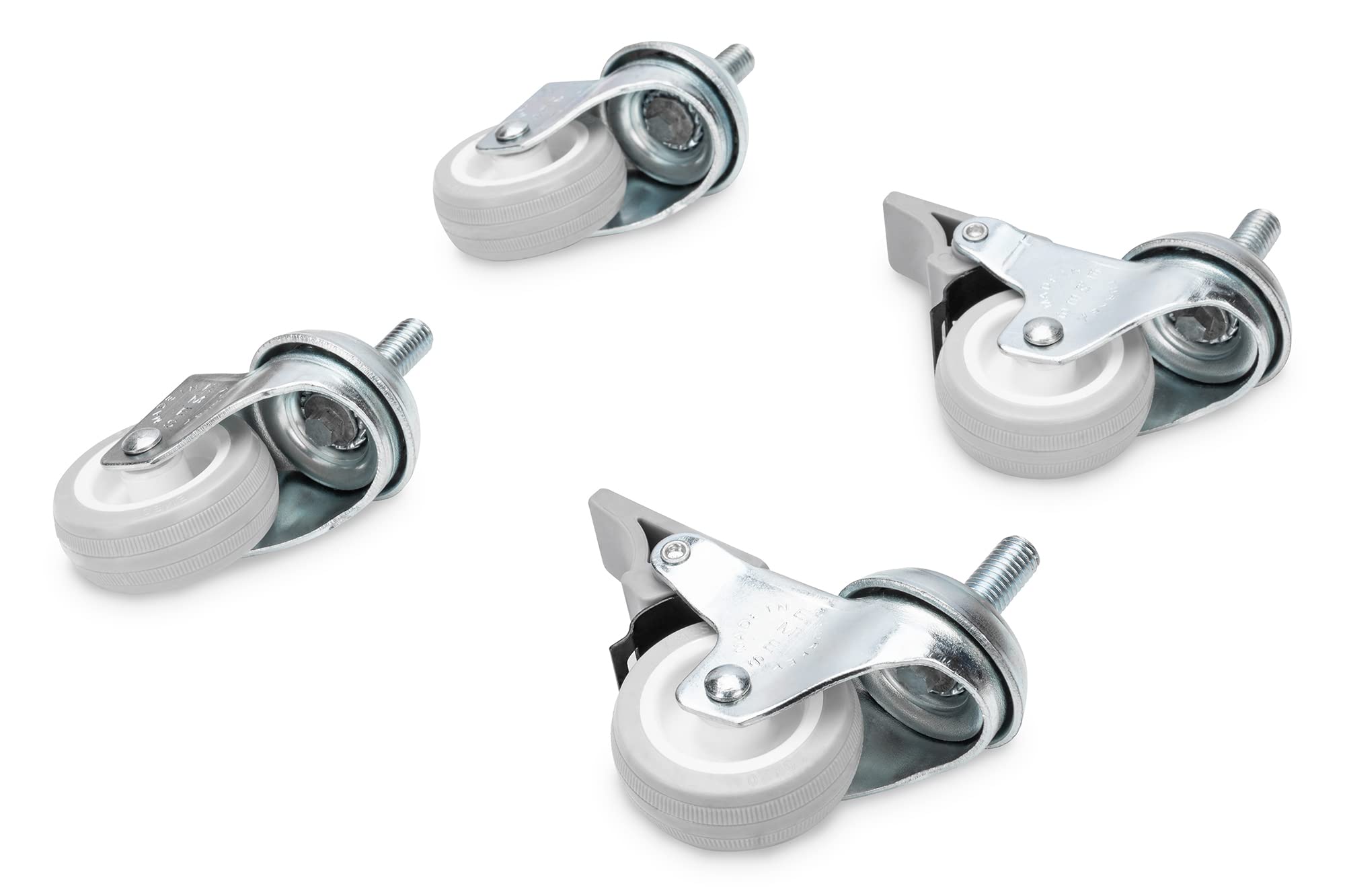 DIGITUS castors - for Standard 19" Network Wall-Mounted cabinets from DIGITUS - 4 Pieces, 2X Lockable - Rotating - 250 kg Load Capacity per Castor - Material Plastic