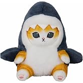sunfedmiss Shark Cat Plush Toy (Blue, 8inch) | Kawaii Shark Cat Stuffed Animal, Soft Plush Pillow for Cuddling &amp; Room Decor, Birthday Gift for Kids