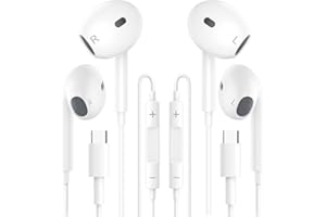 2 Pack Headphones Wired USB C for iPhone 16/17/15 Ultra Clear Calls&No Noise,Type C Earbuds Earphones Wired with Microphone V