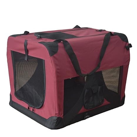 Hundetransportbox Hundebox faltbar Transportbox Autotransportbox Faltbox Transportasche 401-D02 Farbe: marrone, Grösse: S