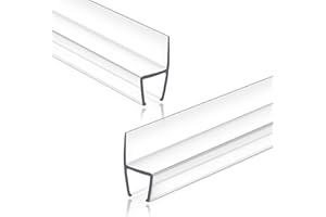EAISMON Frameless Shower Door Seal, 2 Pack x 78" H Glass Shower Door Side Seal Strip for 3/8" Thick Glass, Bottom Seal Door Sweep Ultra-Clear Polycarbonate, Stop Shower Leaks Create a Water Barrier