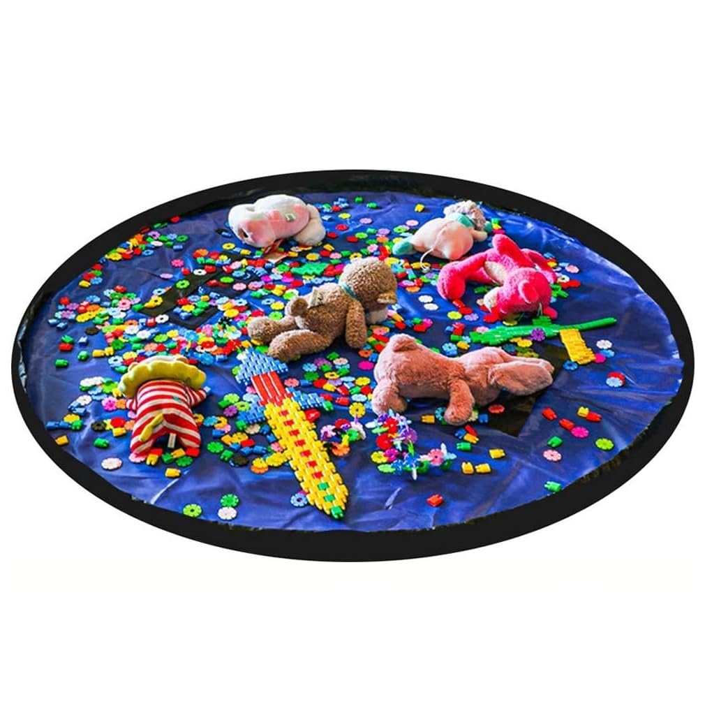 ProLeo Children's Tidy Bag, Toy Storage Mat Bag for Children Play Mat Sack Drawstring with Cap as Travel Bag as a Gift