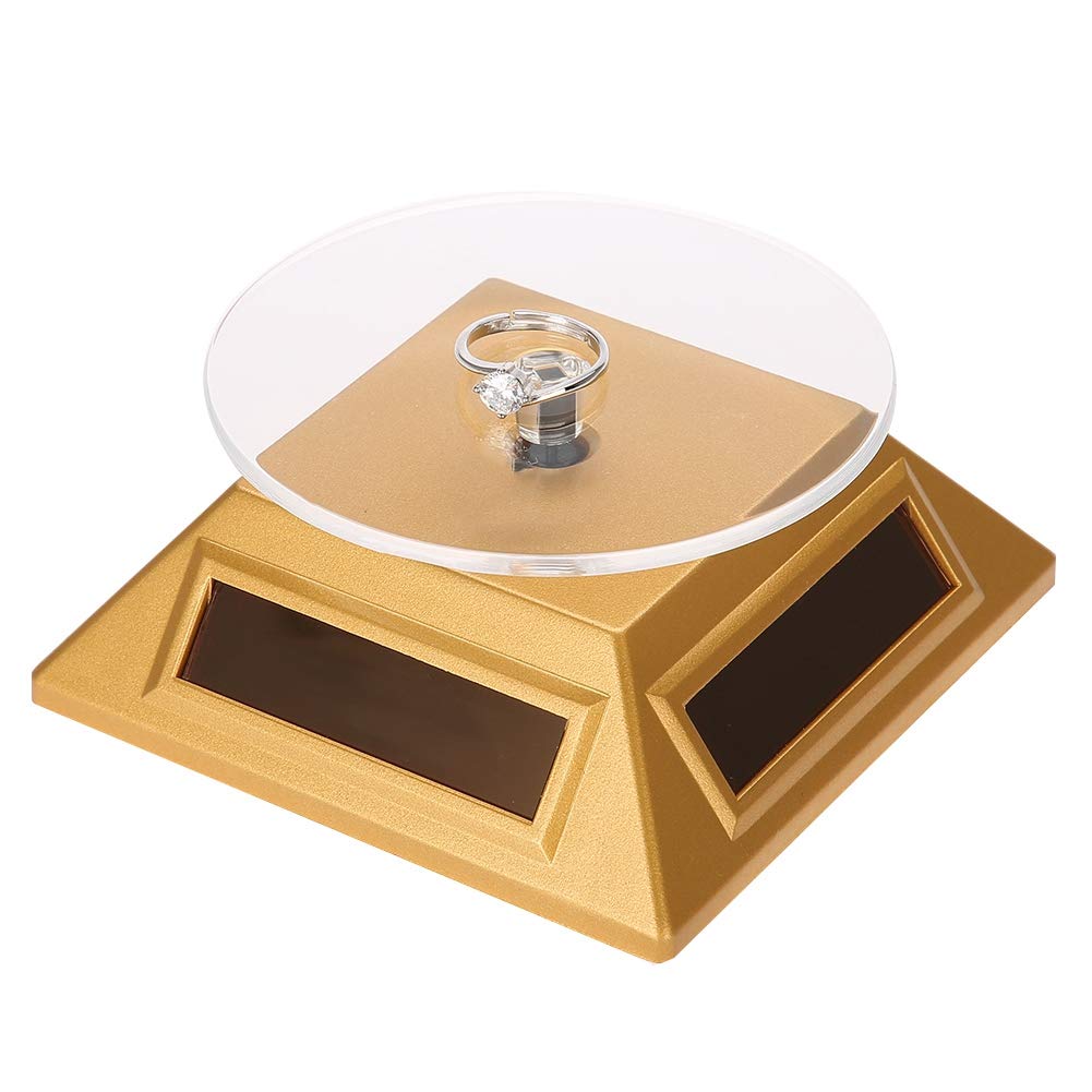 Qkiss Jewelry Showcase with Rotating Stand Solar Jewelry Turntable Rotating Display(03)