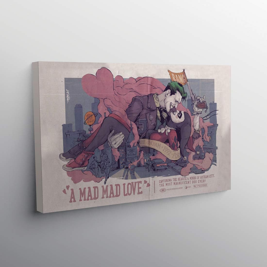 A mads mads Love Jokers and Harleys Quinns Classic Film Styles - Batmans Villains Canvas Wall Art Poster Home Art Decor Posters (16x24)